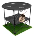 Produktbild: BigDean Campingtisch faltbar 4 Getränkehalter 2fache Ablage Camping Tisch