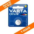 Produktbild: 1 x Varta CR 1616 DL1616 3V Lithium Batterie Knopfzelle 55mAh Blister 6616