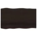 Produktbild: vidaXL Tischplatte, Holzplatte für Tisch Esstisch Couchtisch, Massivholzplatte Handgefertigt mit Baumkante, Ersatztischplatte, Dunkelbraun 100x60x2cm Massivholz Eiche Behandelt