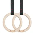 Produktbild: Fitness Premium Turnringe Holz Gymnastikringe Holz Gym Ringe für Calisthenics...