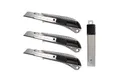 Produktbild: peveha24 Cuttermesser 3 Cuttermesser Alu 18mm + 10 Cutterklingen Abbrechklingen im Köcher