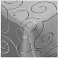 Produktbild: DecoHomeTextil Heimtextilmanufaktur Tischdecke Kringel Circle Tafeldecke Ornamente Damast Tischdecke grau Eckig 130 x 220 cm