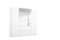 Produktbild: Rauch Möbel Nidda, Drehtürenschrank mit 2 Schubkästen, 2 Spiegeltüren, Kleiderschrank weiß, Garderobe, 4-türig, grifflos mit Push-to-Open-Funktion, Farbe Alpinweiß, 181x197x54cm