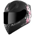 Produktbild: Bogotto Motorradhelm H128 Fiori Helm, integriertes Sonnenvisier schwarz XS