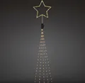 Produktbild: Konstsmide LED Baummantel mit goldfarbenem Top-Stern 5 Stränge à 48 Dioden, Stern mit 34 Dioden, 274 bernsteinfarbenen Dioden, 4, 5V_Innentrafo, goldfarbener Draht- 6315-880