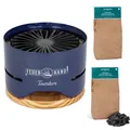 Produktbild: Starterset Feuerhand Tischgrill Tamber kobalt blau Holzkohlegrill Campinggrill