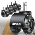 Produktbild: Bürostuhl Rollen Gummi 11mm Schwarz 5er Set leise laufende Doppelräder