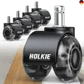 Produktbild: HOLKIE Bürostuhl Rollen 11mm 5er Set Schwarz Gummi Rollen für Bürostühle Sch