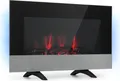 Produktbild: Klarstein Basel Elektrokamin - Heizlüfter mit 1000 oder 2000 Watt Heizleistung, 2 Heizstufen, LED-Flammenillusion in 7 Farben, Thermostat, Stand- oder Wandmontage, Wochentimer, schwarz