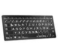 Produktbild: Logickeyboard White on Black dt. (PC/BT LKB-LPWB-BTPC-DE Tastatur (Multimediatasten, USB-Hub, Geräuscharme Tasten)