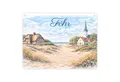 Produktbild: speecheese Metallschild Küstenlandschaft Föhr Souvenir Metallschild in 15x20 cm mit Kirche