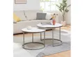 Produktbild: en.casa Couchtisch, »Skagen« Beistelltisch im 2er Set rund Marmor, weiß / Silber