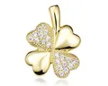 Produktbild: Materia Kettenanhänger Kleeblatt Glücksbringer Zirkonia KA-309-Gold, aus 925 Sterling Silber, vergoldet