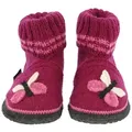 Produktbild: Beck Hüttenschuh Butterfly Hüttenschuhe (aus Österreich, warme Füße für Kita, Schule und Zuhause) rutschfeste Sohle, 100% atmungsaktive Schurwolle rosa 32 EU