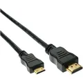 Produktbild: Inline® High Speed HDMI Mini Kabel, Stecker A auf C, verg. Kont., schwarz, 1m