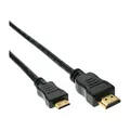 Produktbild: InLine® High Speed HDMI® Mini Kabel, Stecker A auf C, verg. Kont., schwarz, 1m