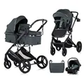 Produktbild: Chipolino Kinderwagen 3 in 1 Amore Babyschale Adapter Wickeltasche Fußabdeckung tuerkis