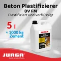 Produktbild: Jurga BETON PLASTIFIZIERER 5 L, Zusatzmittel Estrich Zement Betonverflüssiger