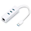Produktbild: TP-Link USB 3.0-Hub und Gigabit Ethernet Adapter (UE330) [3 USB-Ports, 1000 Mbit/s LAN, Plug and Play]
