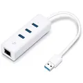 Produktbild: TP-Link USB-Hub UE330, weiß, mit LAN, 3 USB 3.0 Ports, Anschluss-Stecker USB-A