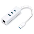 Produktbild: TP-Link USB 3.0-Hub und Gigabit Ethernet Adapter (UE330) [3 USB-Ports, 1000 Mbit