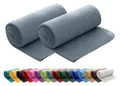 Produktbild: wometo 2er Set Polar Fleecedecke 130x160 Oeko-TEX ca. 400g grau