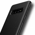 Produktbild: Hülle für Samsung Galaxy S10 Plus Schutzhülle Silikon Case Schwarz Carbon Optik