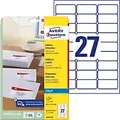 Produktbild: AVERY Zweckform J4792-25 Etiketten DIN A4 Weiß 63,5 x 29,6 mm 25 Blatt à 27 Etiketten