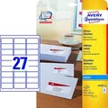 Produktbild: AVERY Zweckform Adressetiketten J4792-25 weiß 63,5 x 29,6 mm, 25 Blatt