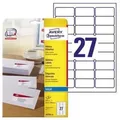 Produktbild: Avery Zweckform J4792-25 Adress-etiketten, A4, 63,5 X 29,6 Mm, 25 Bogen/675 Etiketten, Weiß