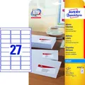 Produktbild: AVERY Zweckform Adressetiketten J4792-25 weiß 63,5 x 29,6 mm, 25 Blatt