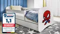 Produktbild: Raumhirsch Furniture Kinderbett 70x140, 80x160, 80x180 cm - Komplettset mit Schublade (Bett für Mädchen, Einzelbett für Kinder von 2-12 Jahren, Rausfallschutz und Lattenrost), verschiedene Farben & Designs