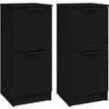 Produktbild: vidaXL Sideboards 2 Stk Schwarz 30x30x70 cm Holzwerkstoff 811172