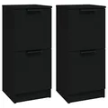 Produktbild: vidaXL Sideboards 2 STK. Schwarz 30x30x70 cm Holzwerkstoff