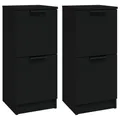 Produktbild: Sideboard 2 Stück Schwarz 30x30x70 cm Holzwerkstoff Wohnzimmer