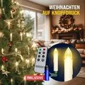 Produktbild: DEUBA® Christbaumkerzen LED Kabellos 20/30/40er Set Batterie mit Timer Fernbedienung Echtwachs Lichterkette Weihnachten Flackernd Warmweiß Tannen... - Weiß