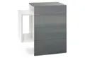 Produktbild: Vladon Nachttisch Queens (Nachttischschrank mit 2 Schubladen, und 1 seitlichem Fach zur Wandmontage), Weiß matt/Grau Hochglanz (60 x 63 x 36 cm)
