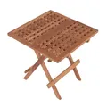 Produktbild: MR. DEKO® Beistelltisch Devon Teakholz | Tisch eckig 50x50x51 cm (BxTxH) | Outdoormöbel Tisch klappbar | Stabiler Klapptisch für Balkon, Terrasse, Wintergarten, Garten