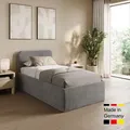 Produktbild: Home Collective Polsterbett 100x200 cm Doppelbett Bett mit verstellbarem Lattenrost & Stauraum, wählbare Matratze Kaltschaum H3 viele Größen ver... - Grau