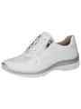 Produktbild: CAPRICE Comfort Damen Sneaker flach mit Reißverschluss Freizeit, Weiß (White/Silver), 36 EU