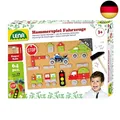 Produktbild: Lena 65826 Hammerspiel Fahrzeuge, Nagelspiel mit 64 farbigen Teilen in