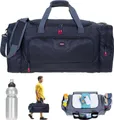Produktbild: Sporttasche sehr groß Elephant Trainer XL 69 cm 55 Liter Reisetasche Saunatasche Fitnesstasche Freizeittasche Fußball Tasche 1244 Schwarz + Flasche