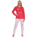Produktbild: Normann Pyjama Süsser Damen Schlafanzug lang Pyjama mit Katzen - Motiv rosa 44-46