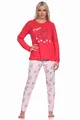 Produktbild: Normann Süsser Damen Schlafanzug lang Pyjama mit Katzen - Motiv, Farbe:pink, Größe:44-46