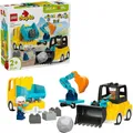 Produktbild: LEGO DUPLO Town 10475 Baufahrzeuge – 3-in-1-Set Klemmbausteine Bausatz