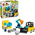 Produktbild: LEGO DUPLO Town 10475 Baufahrzeuge – 3-in-1-Set Klemmbausteine Bausatz