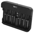 Produktbild: EMOS Akku-Ladegerät NiMH, NiCd für 6 Akkus, Universal-Schnell-Ladegerät 500 mA, inkl. USB Kabel, Akkuschutz, Sicherheitsfunktionen, N9361