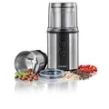 Produktbild: Cloer 7419 Elektrische Kaffee- und Gewürzmühle mit Edelstahl-Schlagmesser, 350W, 2 abnehmbare Edelstahlbehälter, für Pesto, Kräuter, Nüsse und Getreide, bis zu 80 g Kaffeebohnen, Schutzdeckel