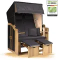 Produktbild: Strandkorb Ostsee 2-Sitzer 120cm breit in beige anthrazit uni zerlegt, ideal für Balkon, Terrasse oder Garten