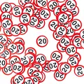 Produktbild: Tiwoca Deko zum 20. Geburtstag – rot-weißes Konfetti mit Verkehrsschild-Optik Zahl 20 – Ausgefallene Geburtstagsdeko und lustige Geschenkideen für Männer und Frauen